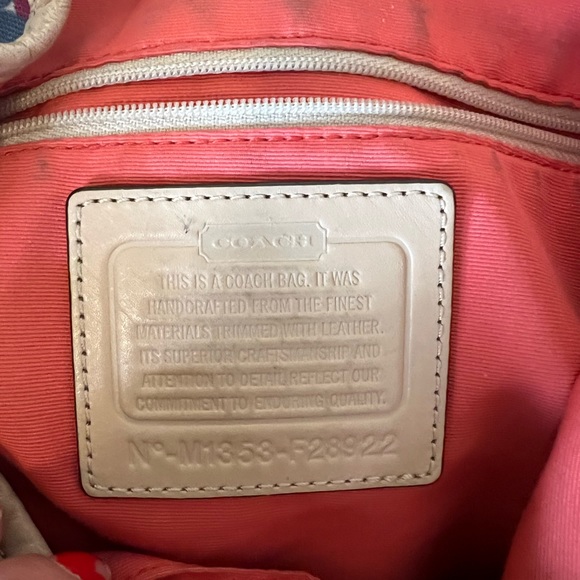 COACH Floral Drawstring Canvas Bucket Shoulder Bag Purse - Picture 8 of 10